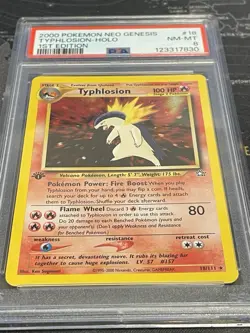 Pokemon Neo Genesis Typhlosion Holo PSA 8 First 1st Edition 2000 - Image 2