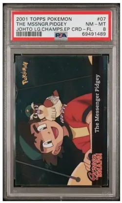 2001 Topps Pokemon The Messenger Pidgey Johto League Champions Foil PSA 8 - Image 1