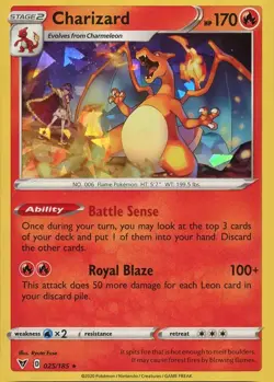 Pokemon Charizard (Cracked Ice Holo) (25ci/229) Vivid Voltage LP HOLO - Image 1