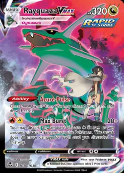Pokemon Rayquaza VMAX (TG20/30) Silver Tempest Trainer Gallery NM HOLO - Image 1