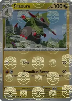 Pokemon Fraxure (Master Ball Pattern) (69/326) Black Bolt NM REVERSE HOLO - Image 1