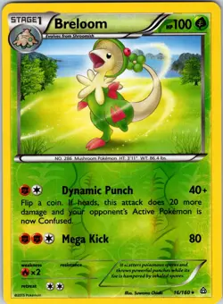 Breloom 16/160 XY - Primal Clash Pokemon NM Reverse Holo - Image 1