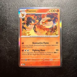 2025 Pokemon SV Prismatic Evolutions Flareon #013/131 Holo Fresh NM - Image 1