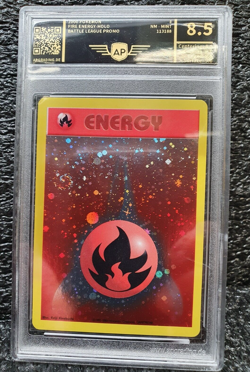 2002 Pokemon League Promo Fire Energy Holo "double Swirl" NM-Mint 8.5 - Image 1