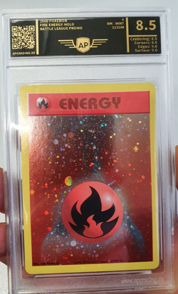 2002 Pokemon League Promo Fire Energy Holo "double Swirl" NM-Mint 8.5 - Image 2