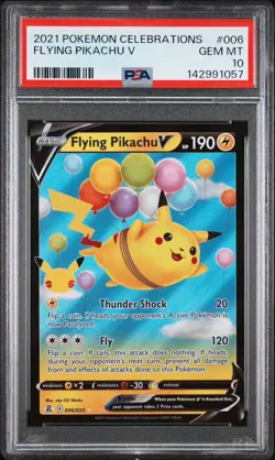 2021 POKEMON CELEBRATIONS #006 FLYING PIKACHU V PSA 10 QTY - Image 1