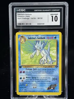 Sabrina’s Golduck #30 1st Edition Gym Challenge 2000 Pokemon CGC 10 💦 - Image 1