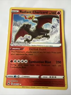 Pokemon TCG Radiant Charizard Crown Zenith Holo Card 020/159 NM/M - Image 1