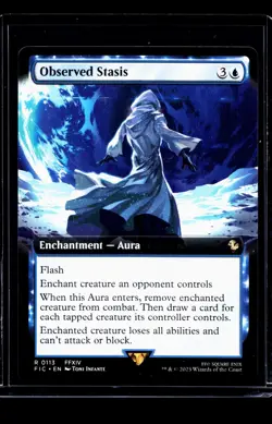 MTG Magic the Gathering FIC Final Fantasy Commander Extended Art Observed Stasis - Image 1