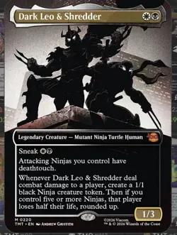 Dark Leo & Shredder, Borderless, MTG/TMNT Card Mint Condition Pack Fresh - Image 1