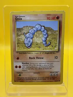 Shadowless Onix 56/102 Base Set Pokemon Card MP - Image 1