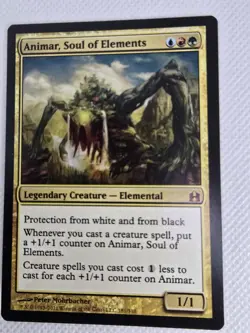 Wizards Animar Soul of Elements 2011 Legendary Creature Blue Red Green Regular … - Image 1