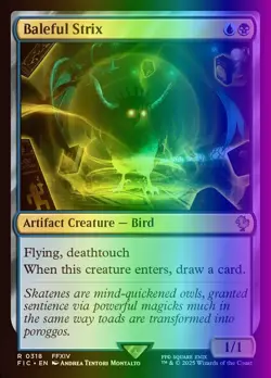 MTG Baleful Strix (318u/801) Final Fantasy Commander LP FOIL- SURGE - Image 1