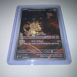 Pokemon TCG Destined Rivals - Team Rockets Meowth 203/182 Illustration Rare - Image 1