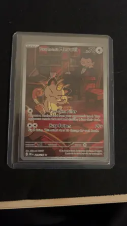Pokemon TCG Team Rockets Meowth 203/182 Illustration Rare Destined Rivals - Image 1
