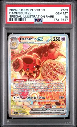 2024 POKEMON SCR EN-STELLAR CROWN SPECIAL ILLUSTRATION RARE DACHSBUN EX PSA 10 - Image 1