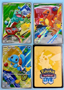 Pokemon TCG First Partner Illustration Collection Series 1 Kanto GEN 1 Starters - Image 1