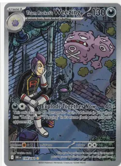 2024 Pokemon Team Rocket’s Weezing 199/182 SV10 Destined Rivals Holo Rare - Image 1