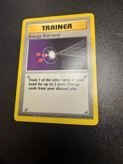 Energy Retrieval 081/102 Uncommon Pokemon Base Set Shadowless LP - Image 1