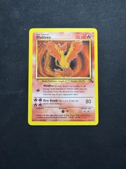 Moltres 27/62 Fossil Vintage WOTC Non Holo Rare Pokemon TCG Card LP+ - Image 1