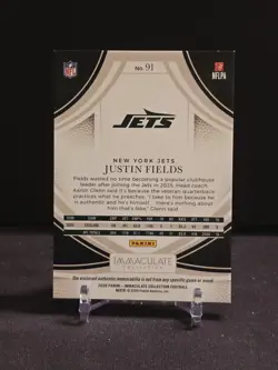 2025 Panini Immaculate Justin Fields 3 Color Patch /99 New York Jets🔥 #91 - Image 2