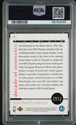 1994 Upper Deck MJ Rare Air "Decade of Dominance" Michael Jordan #75 – PSA 10 - Image 2