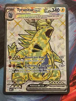 Tyranitar EX 211/197 Ultra Rare Obsidian Flames Pokemon Card - Image 1