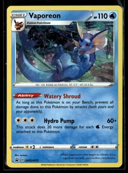 Vaporeon SWSH072 Holofoil SWSH: Sword & Shield Promo Cards LP POK-014-076 - Image 1