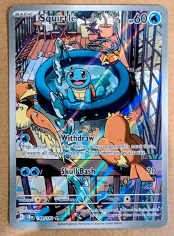 Pokemon Squirtle 2024 Full Art Holo Card 148/142 Stellar Crown Illustration Rare - Image 1