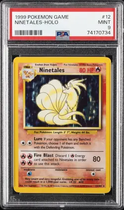 1999 POKEMON GAME #12 NINETALES-HOLO PSA 9 - Image 1