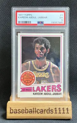 1977-78 Topps Kareem Abdul-Jabbar #1 PSA 5 Los Angeles Lakers! GOAT BB6 - Image 1