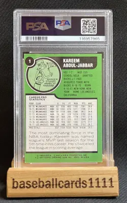 1977-78 Topps Kareem Abdul-Jabbar #1 PSA 5 Los Angeles Lakers! GOAT BB6 - Image 3