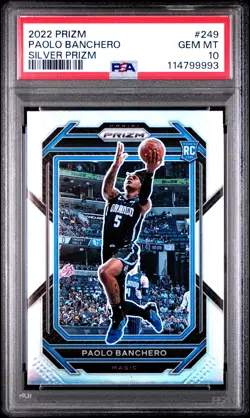2022 Panini Prizm Paolo Banchero "Silver Prizm" RC #249 – PSA 10 GEM MINT - Image 1