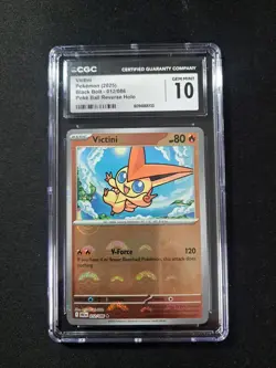 Pokemon TCG Black Bolt Victini Pokeball Reverse Holo #012/086 Gem Mint CGC 10 - Image 1