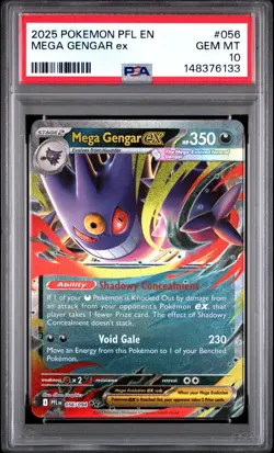 2025 POKEMON PFL EN-PHANTASMAL FLAMES #056 MEGA GENGAR EX PSA 10 - Image 1