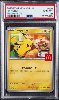 2025 POKEMON JAPANESE M-P PROMO MCDONALD'S #020 PIKACHU PSA 10 - Image 1