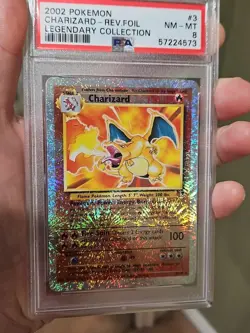 2002 POKEMON LEGENDARY COLLECTION #3 CHARIZARD-REVERSE FOIL PSA 8 NM-MINT Grail - Image 3