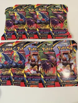 Pokemon TCG Phantasmal Flames ME02 Sleeved Booster Pack Factory Sealed-Lot Of 10 - Image 1