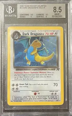 Pokemon BGS 8.5 Dark Dragonite 5/82 Team Rocket Holo - Image 1
