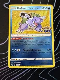 Pokemon TCG Radiant Blastoise 018/078 Pokemon GO Holo NM - Image 1