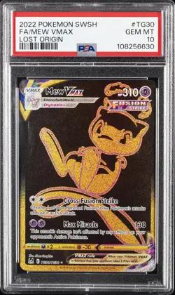 2022 POKEMON SWORD & SHIELD LOST ORIGIN #TG30 FULL ART/MEW VMAX PSA 10 - Image 1