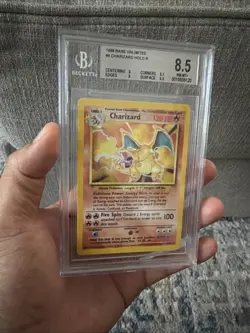 1999 Pokemon Charizard Base Set #4/102 Holo Unlimited Rare BGS 8. 5 Near Mint - Image 1