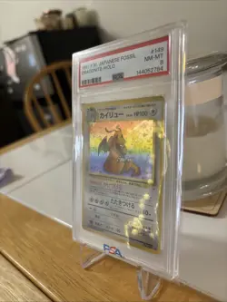 Pokemon TCG Dragonite #149 Fossil Holo Rare Japanese Edition Vintage PSA 8 - Image 3