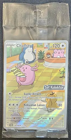 Sealed Chansey 130/SV-P Indonesian Set Kolector Stamped FA Promo Pokemon 2024 NM - Image 1