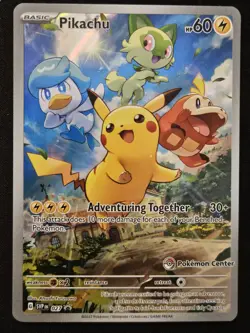 Pikachu SVP027 Black Star Promos Pokemon Center Stamped Holo Pokemon TCG 2023 NM - Image 1