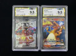 2025 Pokemon TCG S-CHN CSV5C 145/129 SR Charizard ex Holo Lot*2 PGS 9.5 LU57 - Image 1