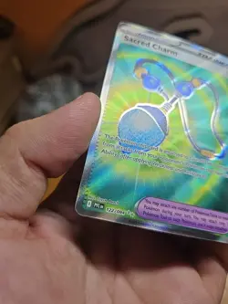 Sacred Charm 122/094 NM – Full Art Holo – 2025 TCG Pokemon Phantasmal Flames - Image 4
