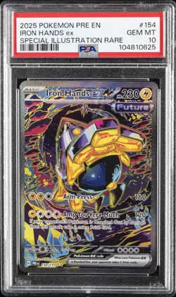 2025 POKEMON PRE EN-PRISMATIC EVOLUTIONS #154 IRON HANDS EX PSA 10 - Image 1