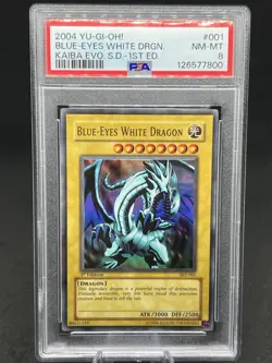 PSA 8 Blue-Eyes White Dragon SKE-001 1st Edition Holo Yugioh Kaiba Evolution - Image 1
