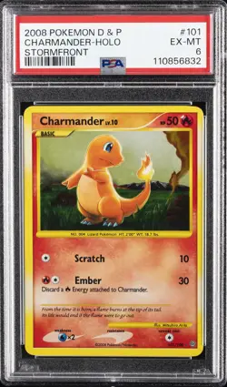 2008 POKEMON DIAMOND & PEARL STORMFRONT #101 CHARMANDER-HOLO PSA 6 - Image 1